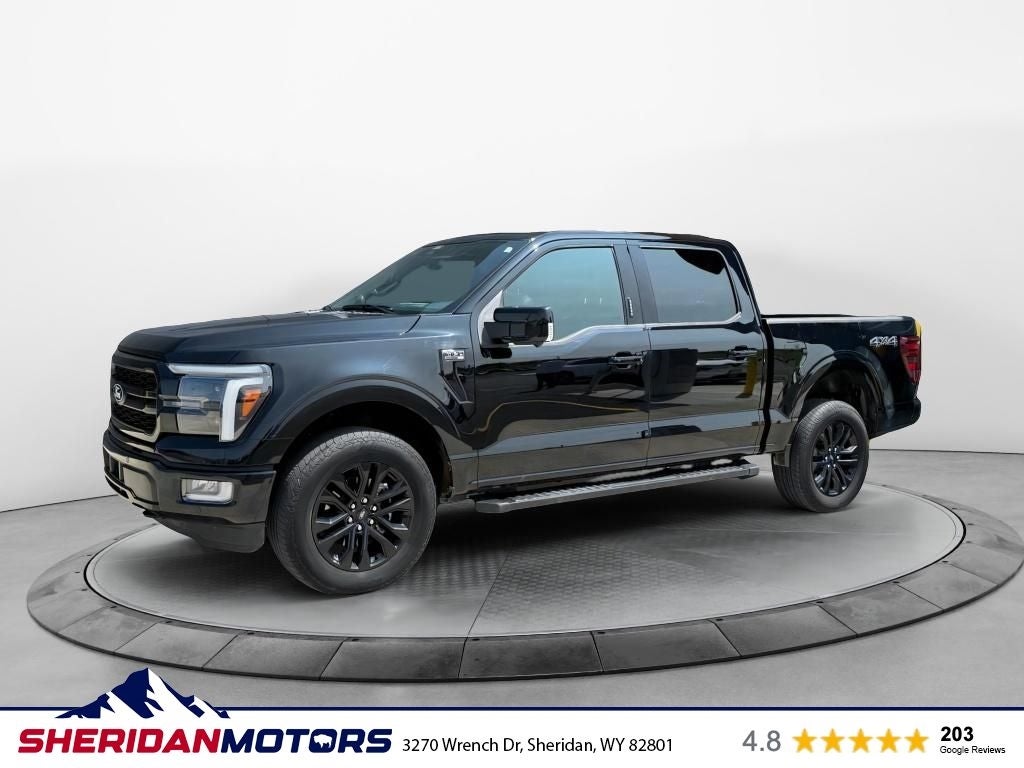 2024 Ford F-150 LARIAT in Black — front three-quarter view