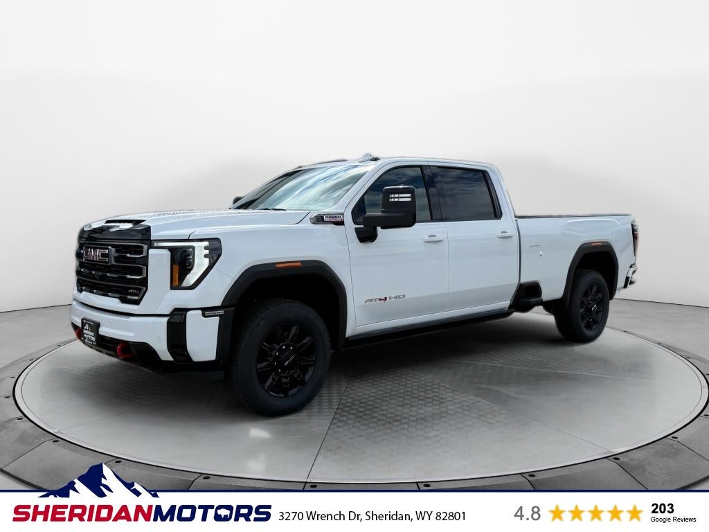 2025 GMC Sierra 2500 HD AT4 in Summit White — front three-quarter view