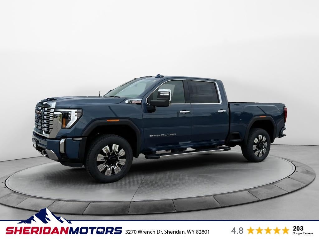 2026 GMC Sierra 2500 HD Denali in Downpour Metallic — front three-quarter view