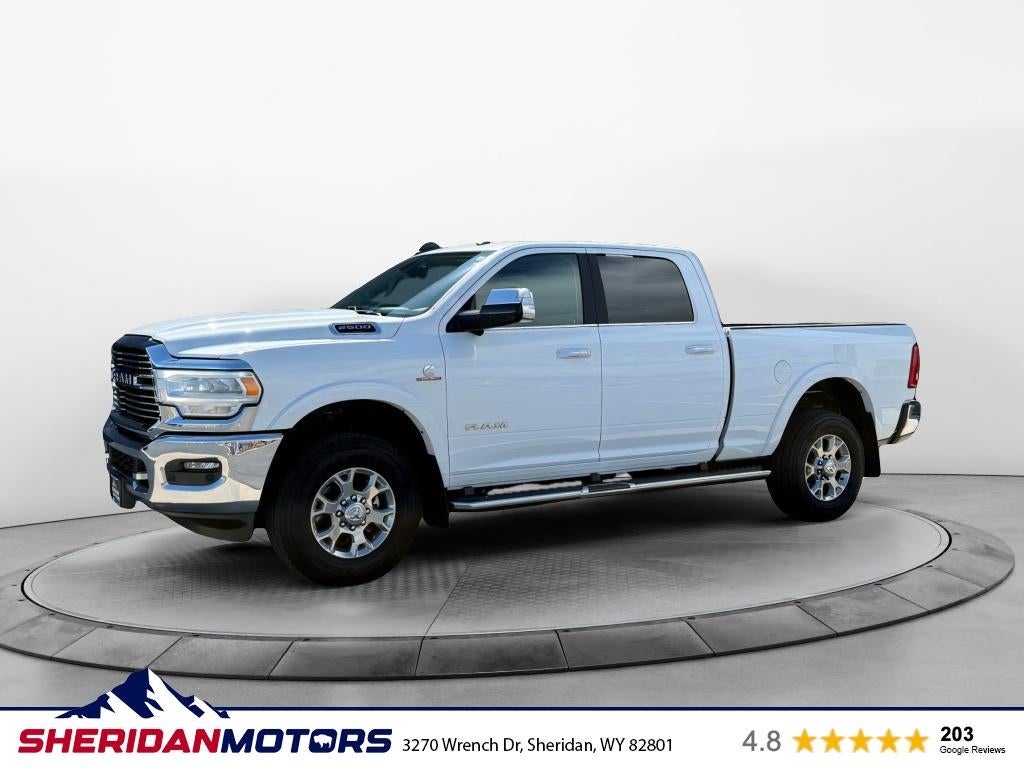 2021 RAM 2500 Laramie in Bright_White_Cl — front three-quarter view