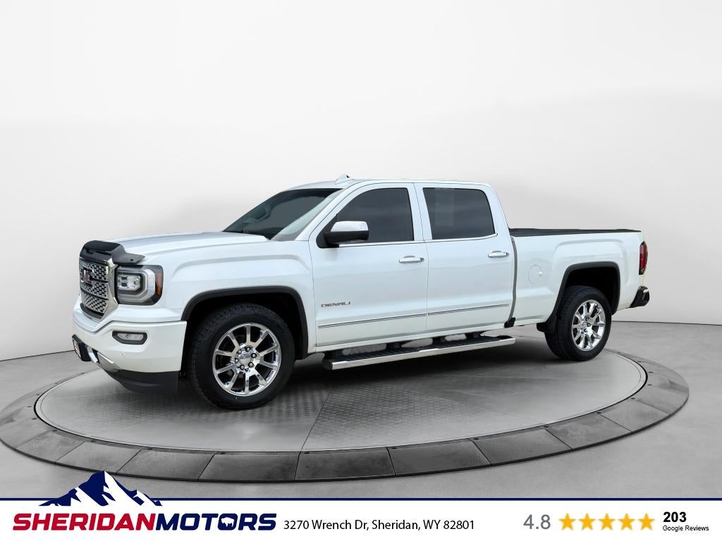 2017 GMC Sierra 1500 Denali in White Frost Tricoat — front three-quarter view