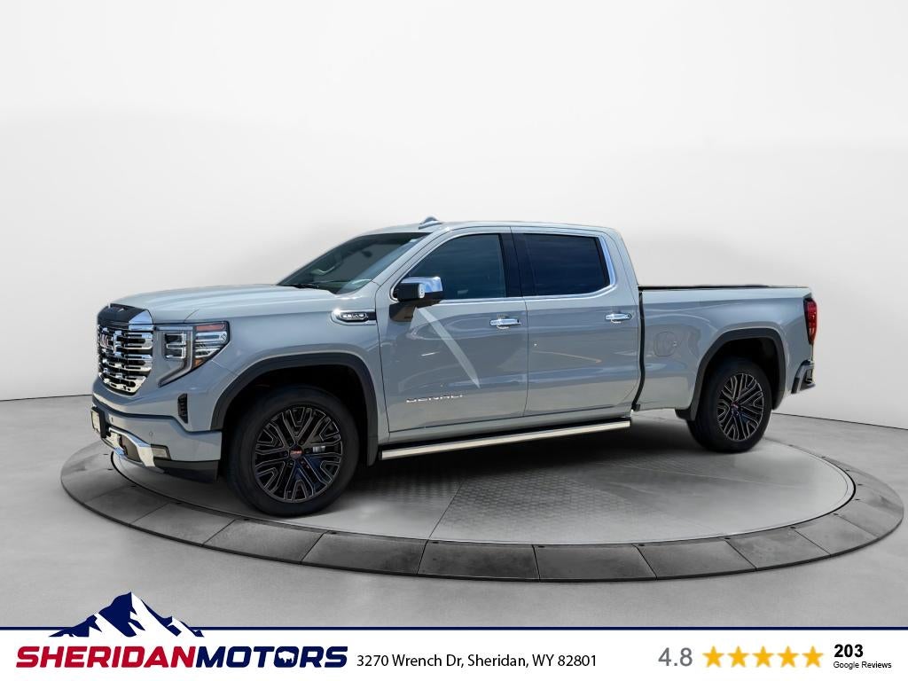 2025 GMC Sierra 1500 Denali in Thunderstorm Gray — front three-quarter view